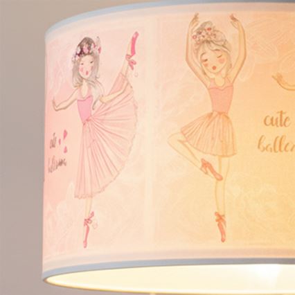 Brilagi - LED detský luster na lankách BOBO 1xE27/60W/230V pr. 35 cm ružová/baletky