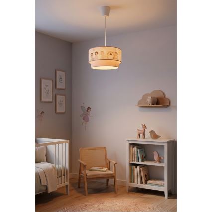 Brilagi - LED detský luster na lanku BOBO 1xE27/10W/230V pr. 40 cm ružový/víly