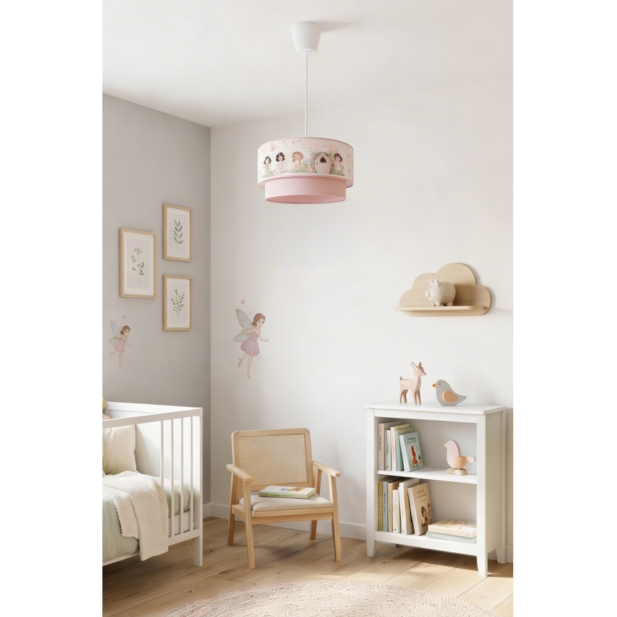 Brilagi - LED detský luster na lanku BOBO 1xE27/10W/230V pr. 40 cm ružový/víly