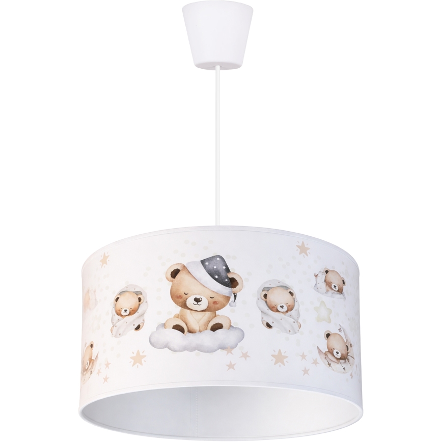 Brilagi - LED detský luster na lanku BOBO 1xE27/60W/230V pr. 35 cm biela/medvedíky