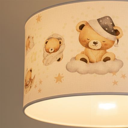 Brilagi - LED detský luster na lanku BOBO 1xE27/60W/230V pr. 35 cm biela/medvedíky