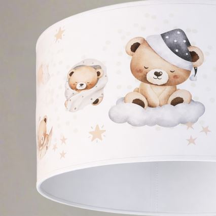 Brilagi - LED detský luster na lanku BOBO 1xE27/60W/230V pr. 35 cm biela/medvedíky