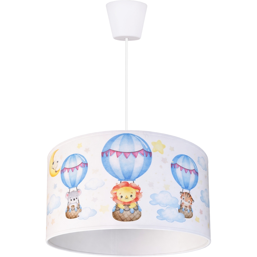 Brilagi - LED detský luster na lanku BOBO 1xE27/60W/230V pr. 35 cm biela/so zvieratkami