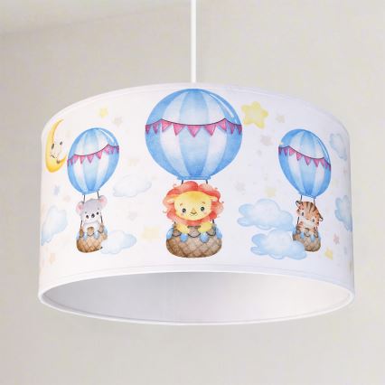 Brilagi - LED detský luster na lanku BOBO 1xE27/60W/230V pr. 35 cm biela/so zvieratkami
