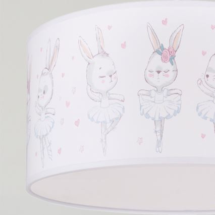 BRILAGI - LED detský luster na lanku BOBO 1xE27/60W/230V pr. 35 cm biela/zajačiky