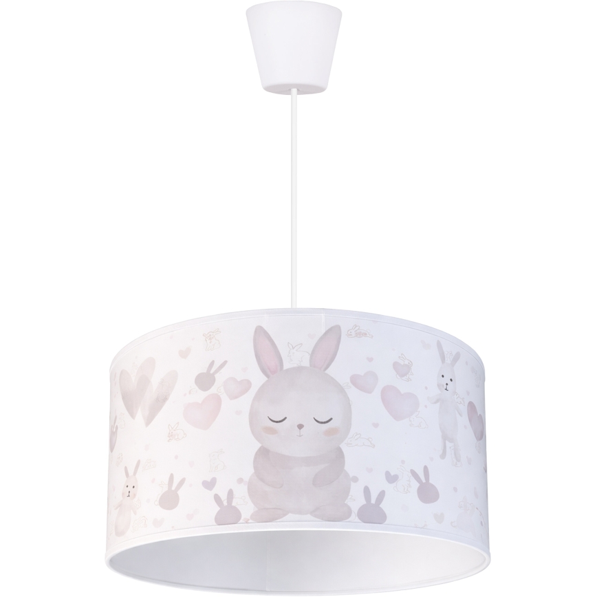 Brilagi - LED Detský luster na lanku BOBO 1xE27/60W/230V pr. 35 cm biela/zajačiky