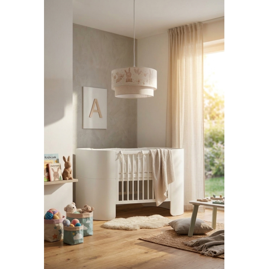 Brilagi - LED Detský luster na lanku BOBO 1xE27/60W/230V pr. 35 cm biela/zajačiky