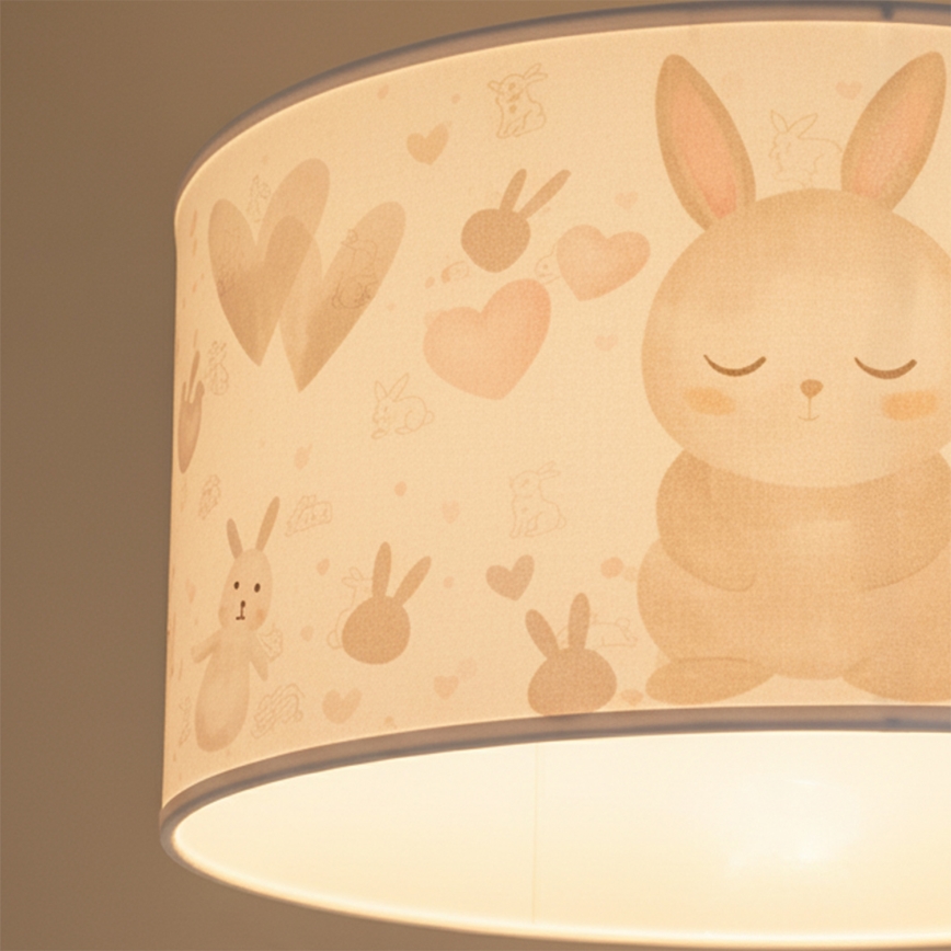 Brilagi - LED Detský luster na lanku BOBO 1xE27/60W/230V pr. 35 cm biela/zajačiky