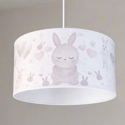 Brilagi - LED Detský luster na lanku BOBO 1xE27/60W/230V pr. 35 cm biela/zajačiky