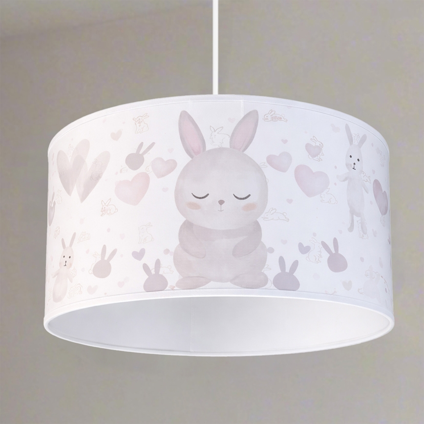 Brilagi - LED Detský luster na lanku BOBO 1xE27/60W/230V pr. 35 cm biela/zajačiky