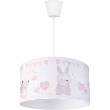 BRILAGI - LED detský luster na lanku BOBO 1xE27/60W/230V pr. 35 cm biela/zajačiky