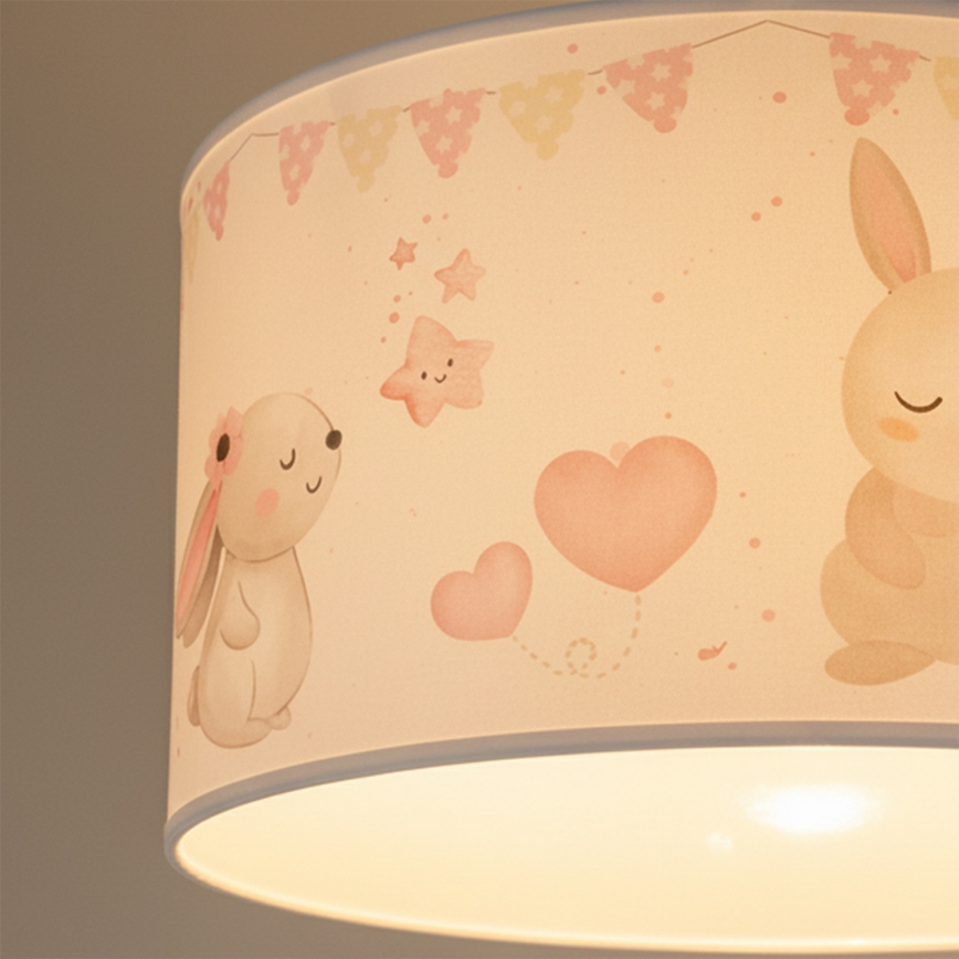 BRILAGI - LED detský luster na lanku BOBO 1xE27/60W/230V pr. 35 cm biela/zajačiky