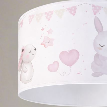 BRILAGI - LED detský luster na lanku BOBO 1xE27/60W/230V pr. 35 cm biela/zajačiky