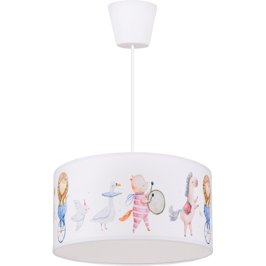 Brilagi - LED detský luster na lanku BOBO 1xE27/60W/230V pr. 35 cm biela/zvieratká