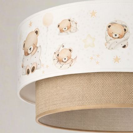 Brilagi - LED detský luster na lanku BOBO 1xE27/60W/230V pr. 40 cm biela/béžová/medvedíky