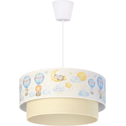 Brilagi - LED detský luster na lanku BOBO 1xE27/60W/230V pr. 40 cm biela/béžová/zvieratká