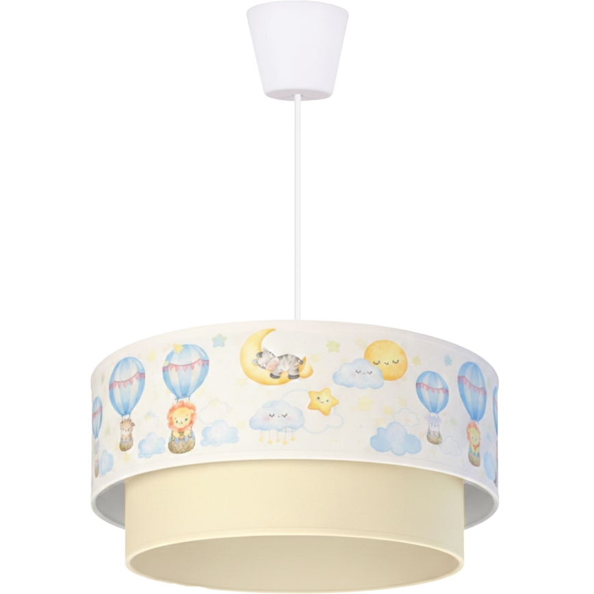 Brilagi - LED detský luster na lanku BOBO 1xE27/60W/230V pr. 40 cm biela/béžová/zvieratká