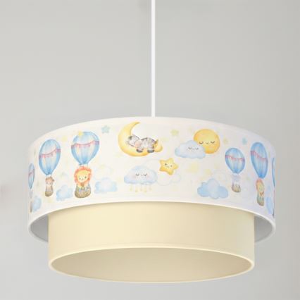 Brilagi - LED detský luster na lanku BOBO 1xE27/60W/230V pr. 40 cm biela/béžová/zvieratká