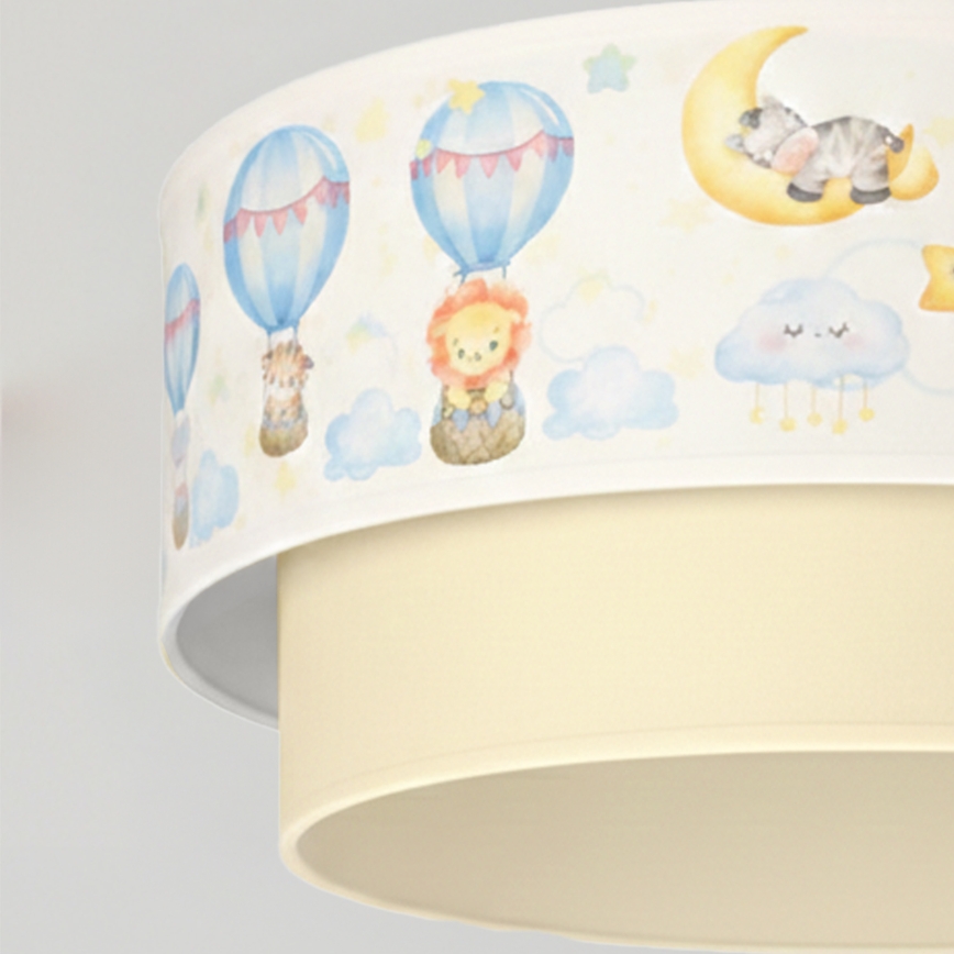 Brilagi - LED detský luster na lanku BOBO 1xE27/60W/230V pr. 40 cm biela/béžová/zvieratká