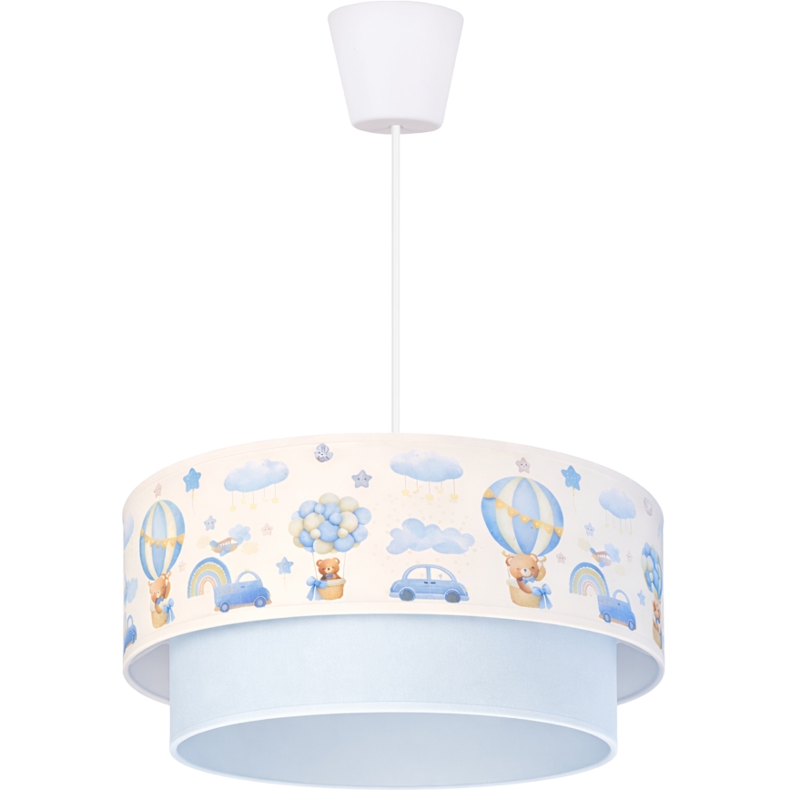 Brilagi - LED Detský luster na lanku BOBO 1xE27/60W/230V priemer 40 cm krémová/modrá/medvedíky