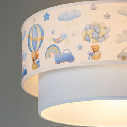 Brilagi - LED Detský luster na lanku BOBO 1xE27/60W/230V priemer 40 cm krémová/modrá/medvedíky