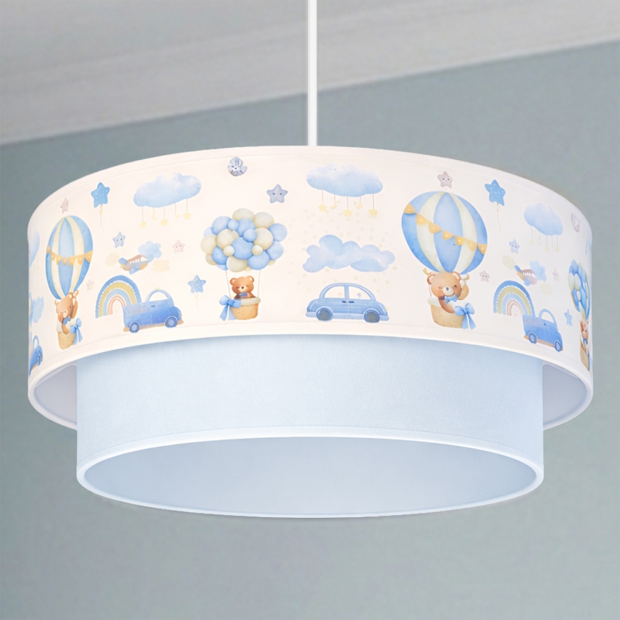 Brilagi - LED Detský luster na lanku BOBO 1xE27/60W/230V priemer 40 cm krémová/modrá/medvedíky