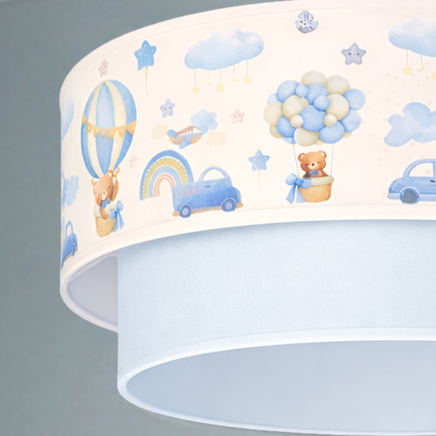 Brilagi - LED Detský luster na lanku BOBO 1xE27/60W/230V priemer 40 cm krémová/modrá/medvedíky