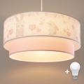 Brilagi - LED Detský luster na lanku BOBO 1xE27/60W/230V pr. 40 cm krémová/ružová/zajačiky