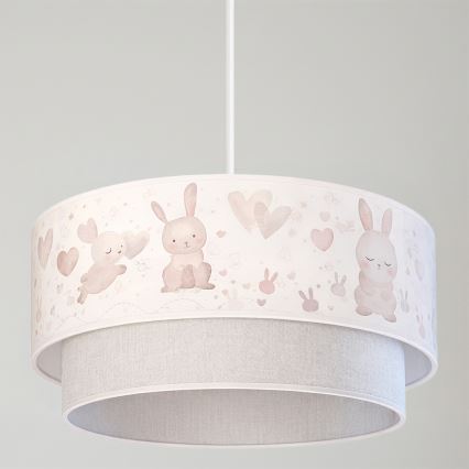 Brilagi - LED detský luster na lanku BOBO 1xE27/60W/230V pr. 40 cm krémová/šedá/zajačiky