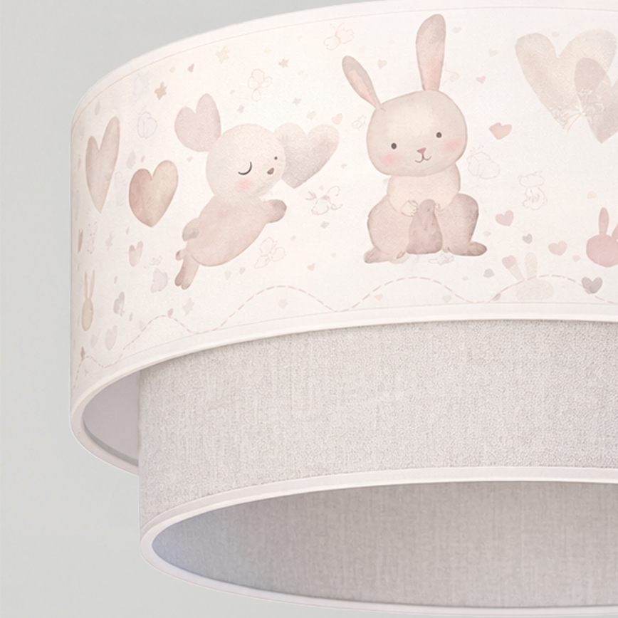 Brilagi - LED detský luster na lanku BOBO 1xE27/60W/230V pr. 40 cm krémová/šedá/zajačiky