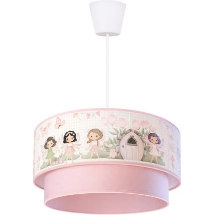 Brilagi - LED detský luster na lanku BOBO 1xE27/60W/230V pr. 40 cm ružový/víly