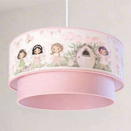 Brilagi - LED detský luster na lanku BOBO 1xE27/60W/230V pr. 40 cm ružový/víly