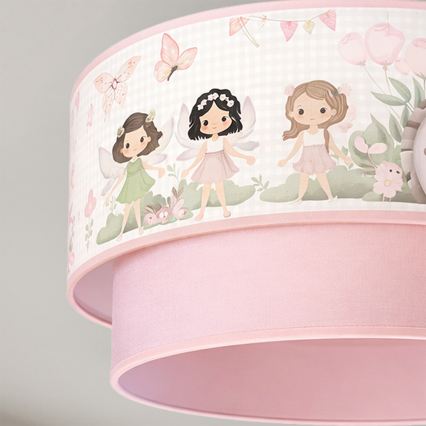 Brilagi - LED detský luster na lanku BOBO 1xE27/60W/230V pr. 40 cm ružový/víly