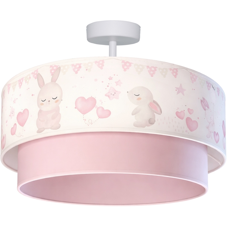 Brilagi - LED detské prisadené svietidlo BOBO 1xE27/60W/230V priemer 40 cm krémová/ružová/s motívom zajačikov