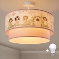 Brilagi - LED detský prisadený luster BOBO 1xE27/60W/230V pr. 40 cm ružová/víly