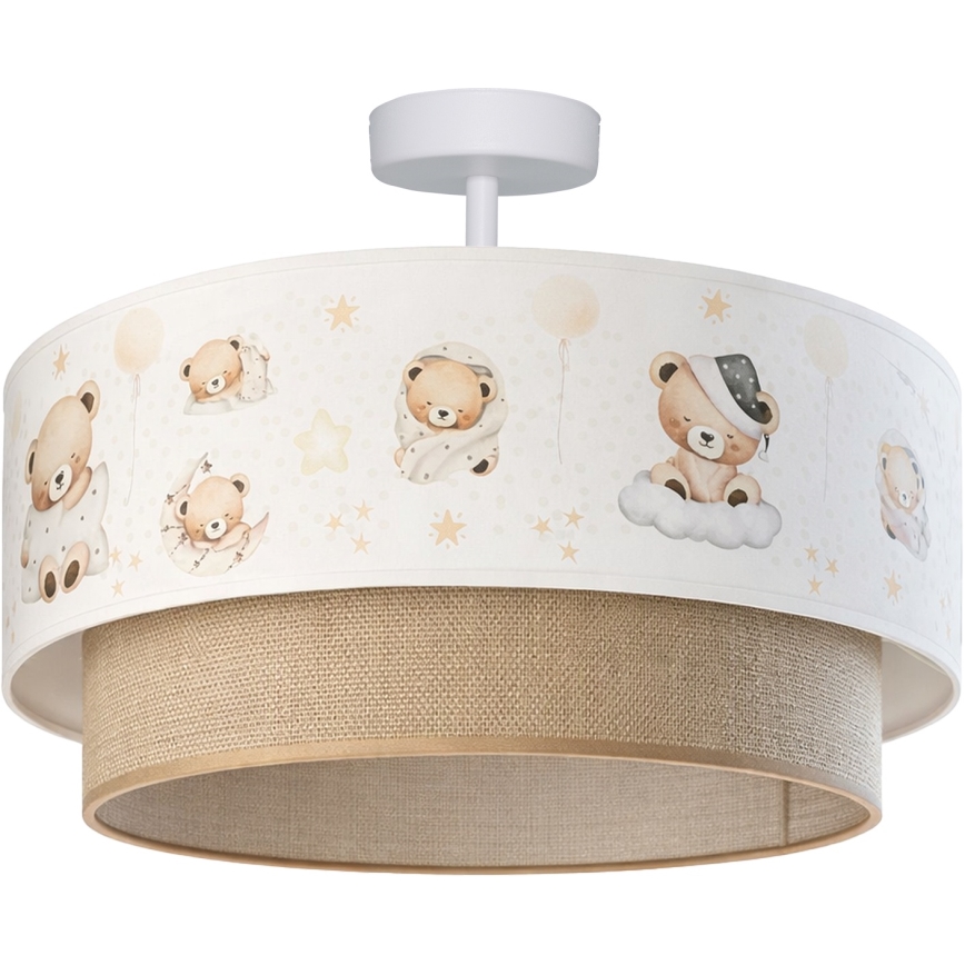 Brilagi - LED detské prisadené stropné svietidlo BOBO 1xE27/60W/230V pr. 40 cm biela/béžová/medvedíky