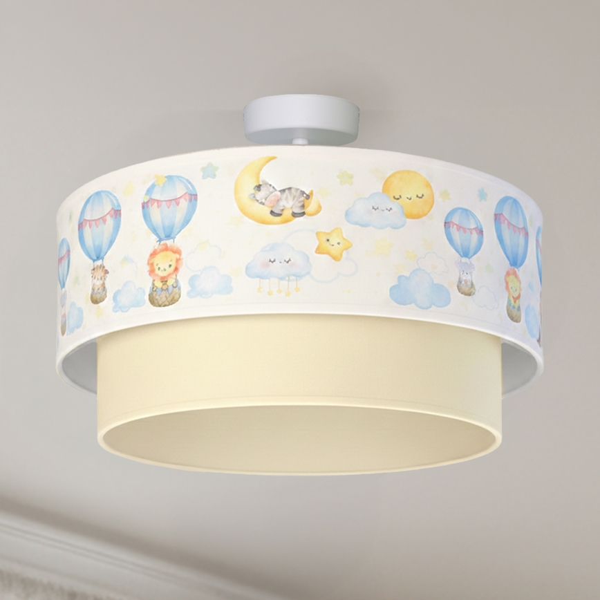 Brilagi - LED Detský prisadený luster BOBO 1xE27/60W/230V priemer 40 cm biela/béžová/zvieratká