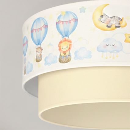 Brilagi - LED Detský prisadený luster BOBO 1xE27/60W/230V priemer 40 cm biela/béžová/zvieratká