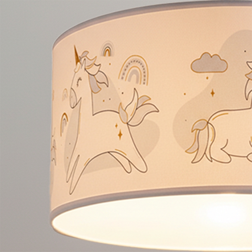 Brilagi - LED detský luster na lanku BOBO 1xE27/60W/230V pr. 35 cm biela/jednorožce