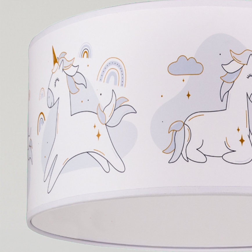 Brilagi - LED detský luster na lanku BOBO 1xE27/60W/230V pr. 35 cm biela/jednorožce