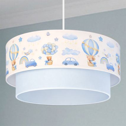 Brilagi - LED detský luster na lanku BOBO 1xE27/10W/230V pr. 40 cm krémová/modrá/medvedíky
