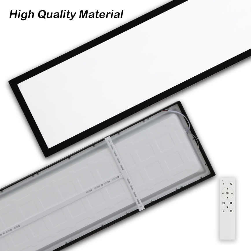 Brilagi - Dimmable Stropné Osvetlenie do Kúpeľne FRAME SMART LED/50W/230V 30x120 cm 3000-6000K IP44 čierne + diaľkové ovládanie