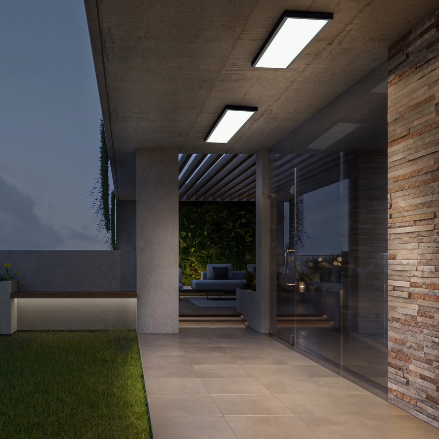 Brilagi - Dimmable Stropné Osvetlenie do Kúpeľne FRAME SMART LED/50W/230V 30x120 cm 3000-6000K IP44 čierne + diaľkové ovládanie