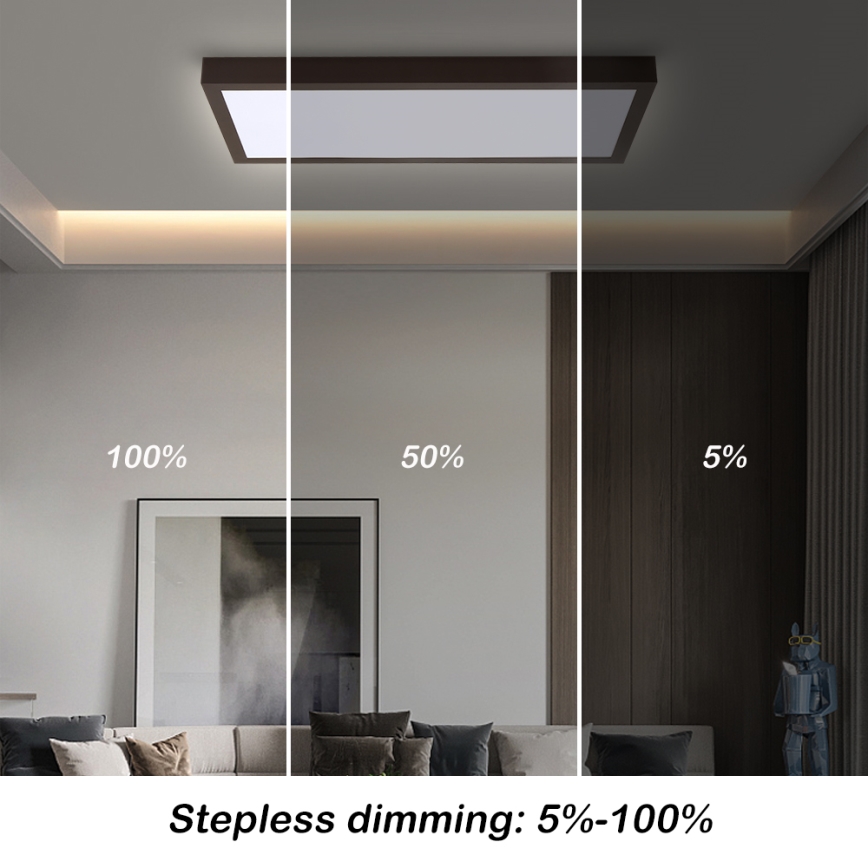 Brilagi - LED Dimmable stropné svietidlo FRAME SMART LED/30W/230V 30x60 cm 3000-6000K IP44 čierna + diaľkové ovládanie