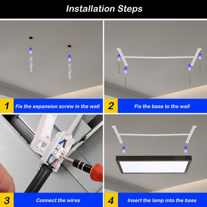 Brilagi - LED Dimmable stropné svietidlo FRAME SMART LED/30W/230V 30x60 cm 3000-6000K IP44 čierna + diaľkové ovládanie