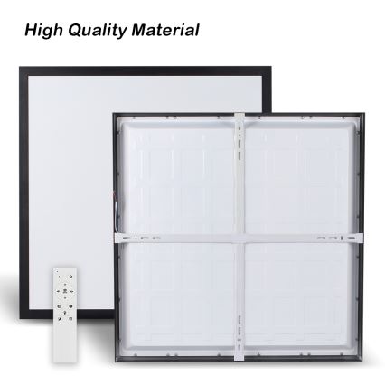 Brilagi - Dimmovateľné stropné svietidlo do kúpeľne FRAME SMART LED/50W/230V 60x60 cm 3000-6000K IP44 čierne + diaľkové ovládanie