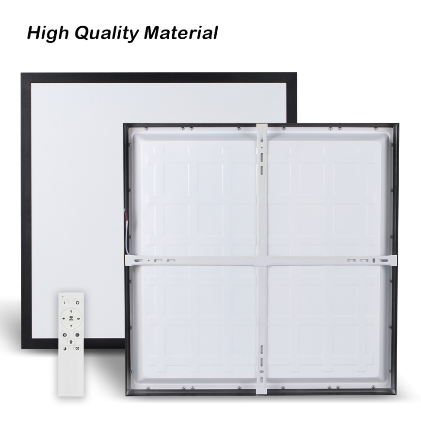 Brilagi - Dimmovateľné stropné svietidlo do kúpeľne FRAME SMART LED/50W/230V 60x60 cm 3000-6000K IP44 čierne + diaľkové ovládanie