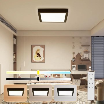 Brilagi - LED Dimmovateľné Stropné Svetlo do Kúpeľne FRAME SMART LED/24W/230V 30x30 cm 3000-6000K IP44 Čierne + Diaľkové Ovládanie