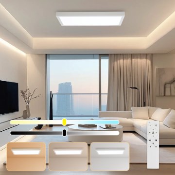 Brilagi - LED Dimmovateľné stropné svietidlo FRAME SMART LED/30W/230V 30x60 cm 3000-6000K IP44 biela + diaľkové ovládanie