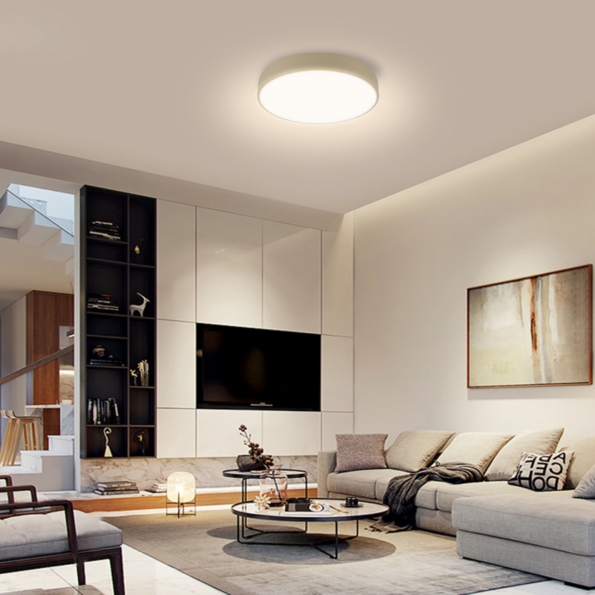 Brilagi - LED stmievateľná stropná lampa POOL LED/36W/230V 3000-6000K priemer 30 cm béžová + diaľkové ovládanie